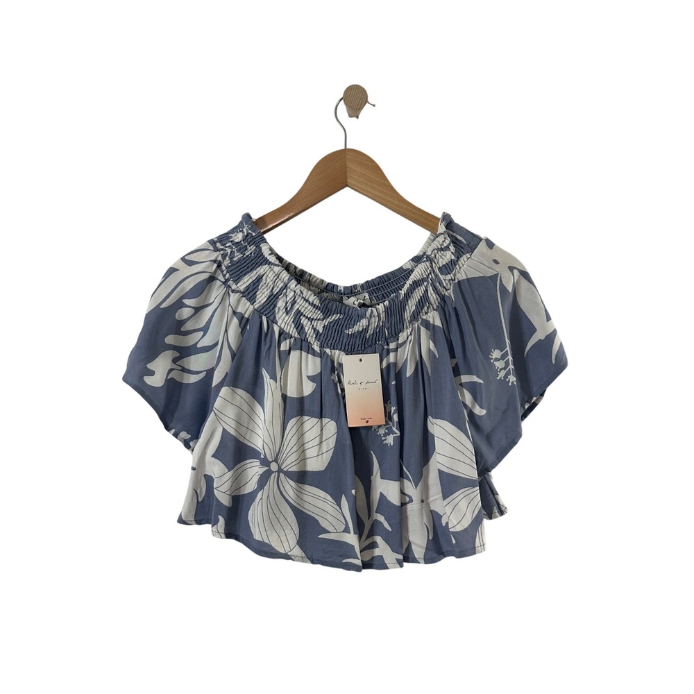 Kini & Brunch Blue Floral 2 Piece Set Top & Wide Leg Pants Small NWT - Picture 4 of 14